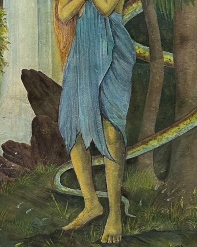 Watercolour — Figure with a Serpent — after treatment